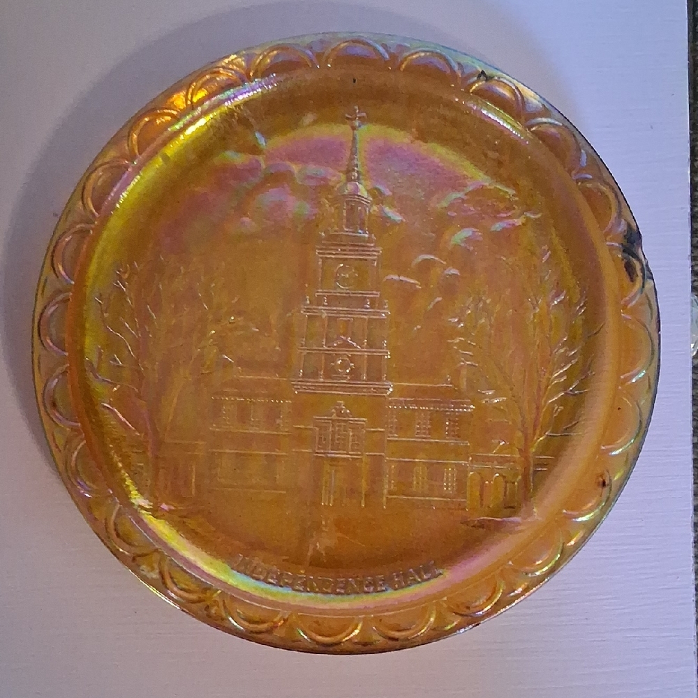 Gold Decorative Plate with Historic Design